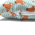 thumbnail image 4 of Cartoon Pet Bed, Funny Fox Faces on Geometric Horizontal Zigzag Stripes Backdrop Playroom, Resistant Pad for Dogs and Cats Cushion with Removable Cover, 24" x 39", Pale Blue Cinnamon, by Ambesonne, 4 of 4