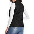 thumbnail image 5 of Women'S Stand Collar Zipper Padded Quilted Vest with Pockets Black XL, 5 of 9