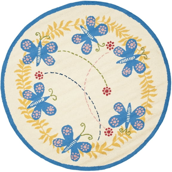 SAFAVIEH Kids Collection SFK390A Handmade Ivory/Blue Rug