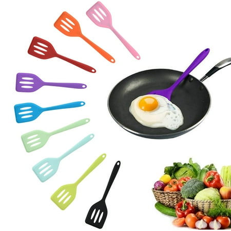 

Manunclaims Silicone Slotted Fish Turner Spatula Flipper Spatulas for Baking Cooking - Fish Eggs Beef High Heat Resistant to 600°F Non-Stick Cookware Hygienic One Piece Design (4 Pack)