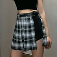thumbnail image 4 of Byworldtasic Womens Skirts Plus Size Womens Goth Punk Y2K Skrit Front Buttons Mesh Print Skirts with Shorts, 4 of 9