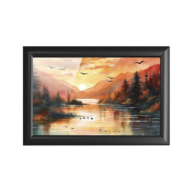 Cuadro Decorativo 47x34 cm Paisaje Papel Metálico Textura Brillante