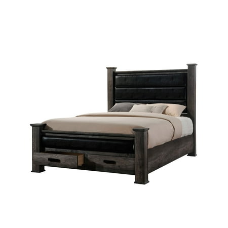 Grayson Panel - Picket House Furnishings Grayson Queen Storage Poster Bed, Grey Oak