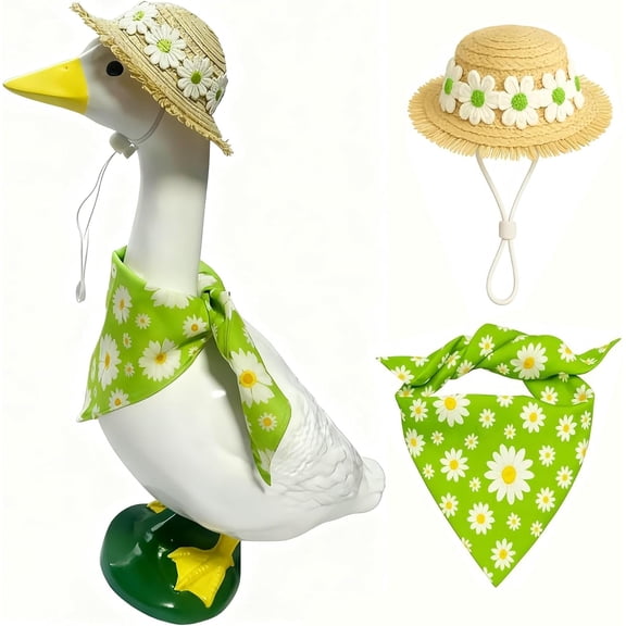 All Season Porch Goose Outfits Clothes Costume Clothing for Plastic Cement Goose Statue Patio Yard Outdoor Decor