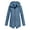 Blue, variant on Women Waterproof Long Sleeves Zipper Hooded Long Light Raincoats Travel Hooded Trench Coats Black XXL