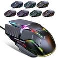 thumbnail image 1 of RGB Gaming Mouse Wired Programmable Ergonomic USB Mice with 4 Level DPI, 4 Color Backlit, 6 Buttons for Laptop PC Computer, High Precision PC Gaming Mice for Desktop, Windows, Mac, Gamer, Black, 1 of 8