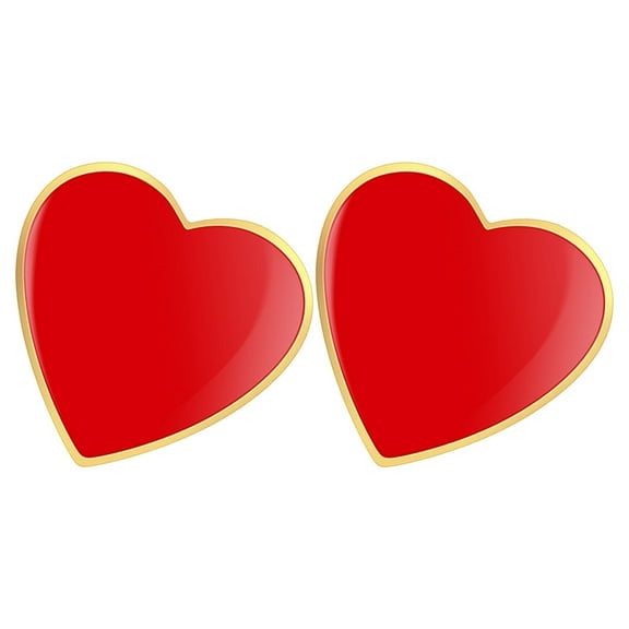Niceauty 2Pcs Love Heart Collar Pins Durable Alloy Enamel Brooch for Parties