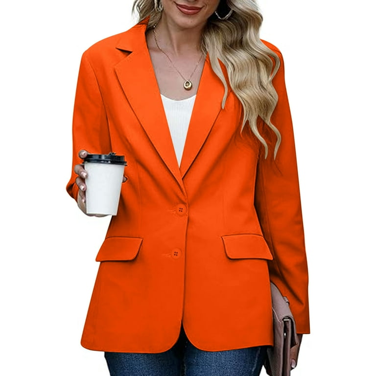 Linen Blazer Outfit Oversized Orange Blazer FARM Rio Oversize