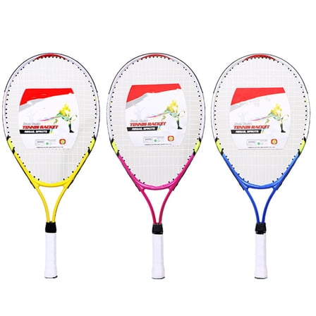 OUNONA Alloy Tennis Racket Set with Carry Bag for Family Outdoor Sports and Games, Lightweight Toy Rackets in Yellow