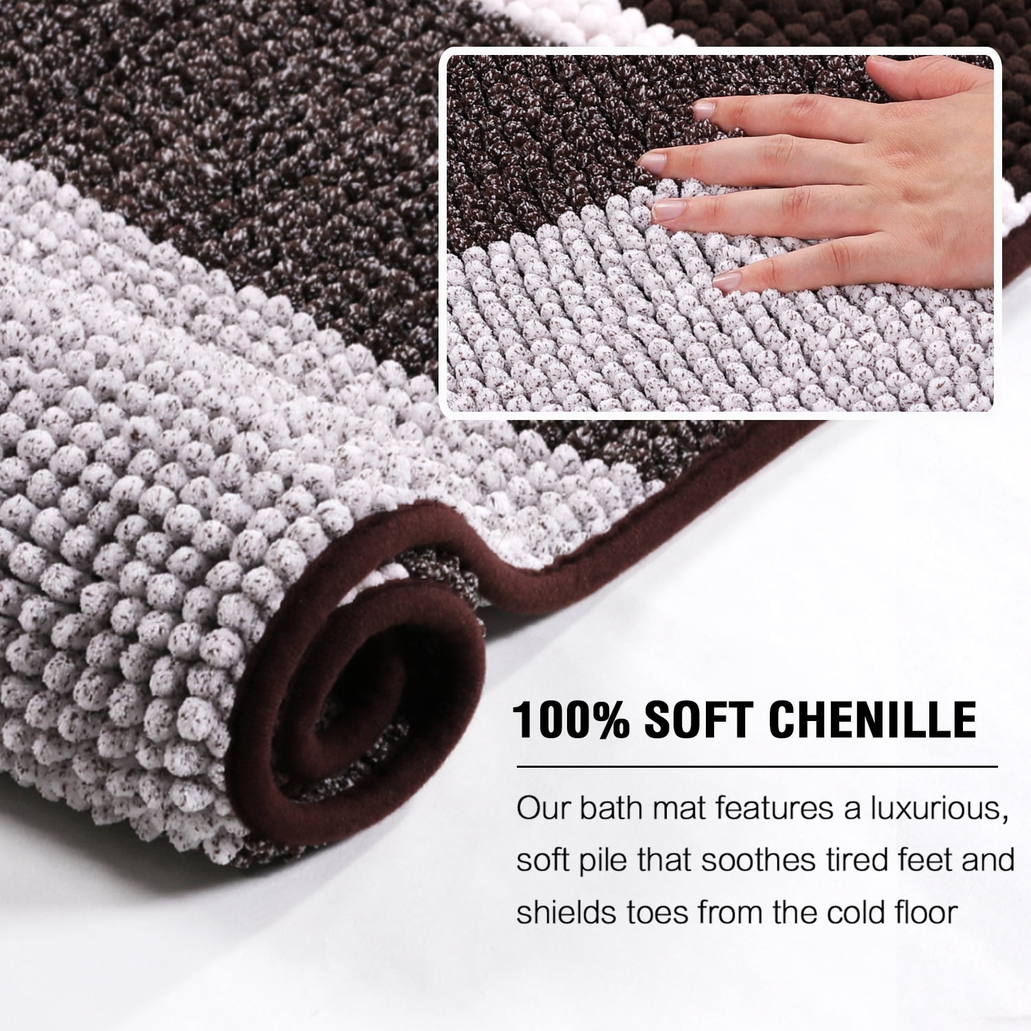 MODERN THREADS 2-Pack Chenille Noodle 21x34 inch bath mat with non-slip  Gray 5NODLMTE-GRY-ST - The Home Depot