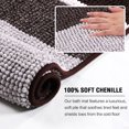 thumbnail image 4 of PrimeBeau Versailtex Absorbent Chenille Microfiber Bath Rugs, Chocolate, 32" x 20"/20" x 20" U-Shaped, 4 of 6