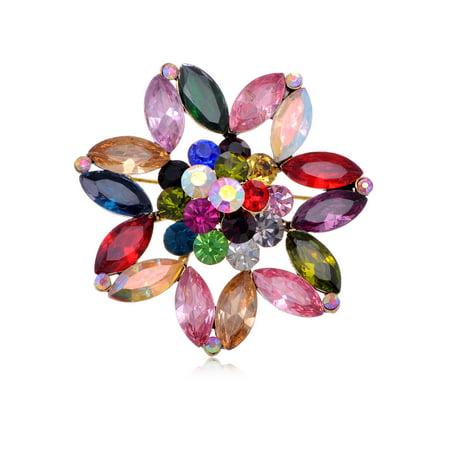 Seed Shaped Color Rhinestone Fashionable Design Costume Jewelry Cute Brooch Pin