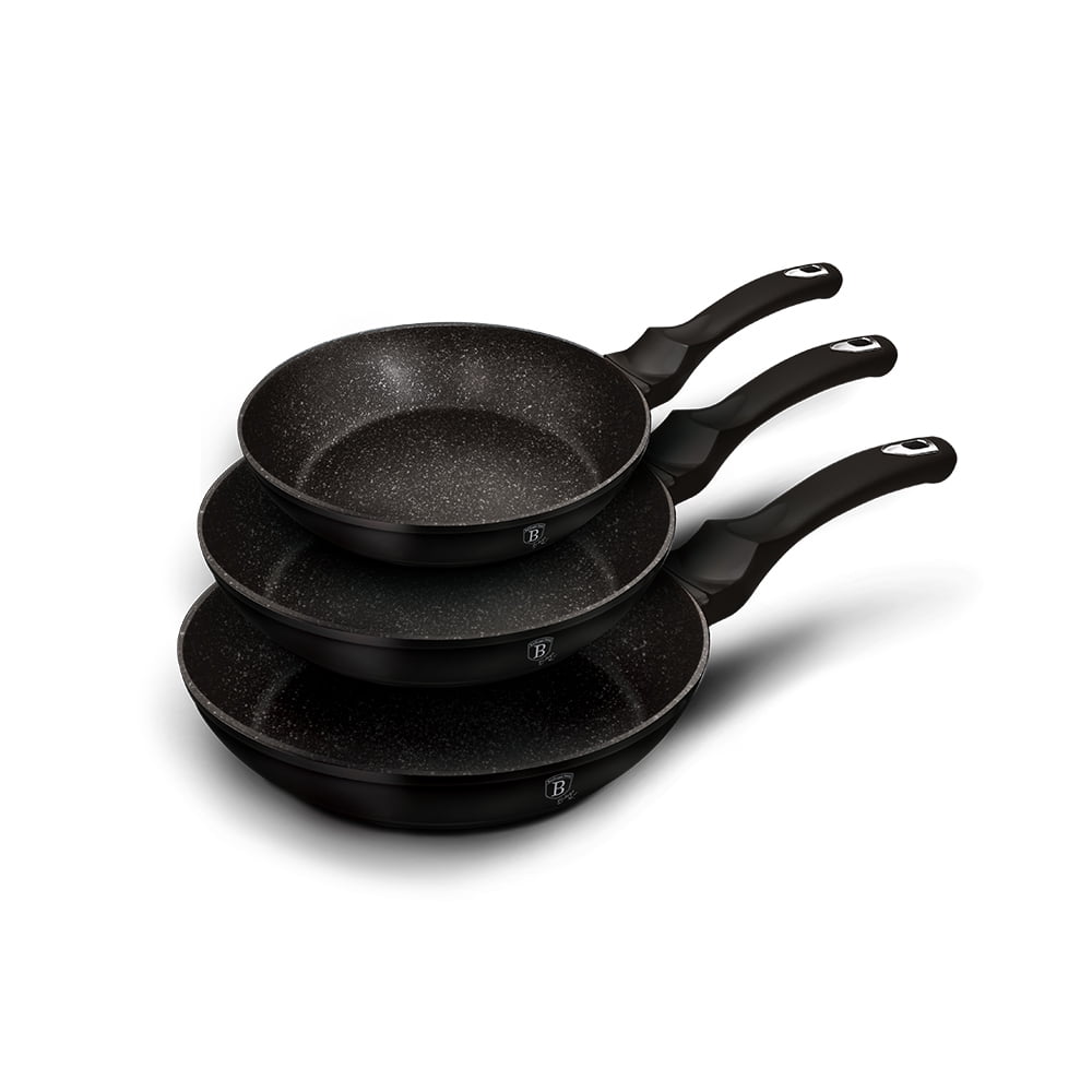 Set De Sartenes 3 Pzs - Color Black Silver