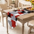 thumbnail image 2 of Abstract Art Table Runner 60 Inches Long Patchwork Red Black and Grey Table Runners for Dining Room Tabletop Dresser Scarf Home Party Banquet Wedding Holiday Decoration, 2 of 9