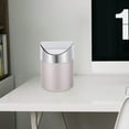 thumbnail image 4 of BESTYASH Pink Stainless Steel Small Recycle Bin with Lid for Desk Office Home Desktop Trash Storage, 4 of 6