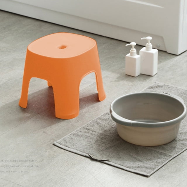 8.07In Home Plastic Step Stool Ergonomic Hip-Fitting Design Seamless Molding Structure Non-Slip Stable Stackable Space Saving Portable for Bathroom Bathing Outdoor Beach Family Gatherings Seat