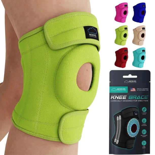 Rodillera Modvel ELITE para hombre y mujer: almohadillas de gel para rótula y estabilizadores laterales para recuperación de ligamentos cruzados anteriores (LCA), desgarros de menisco, artritis y lesi