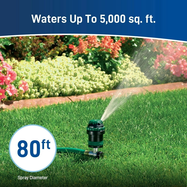 Orbit Gear-Drive Sprinkler H2O-6 with Metal T Spike, 6 Spray