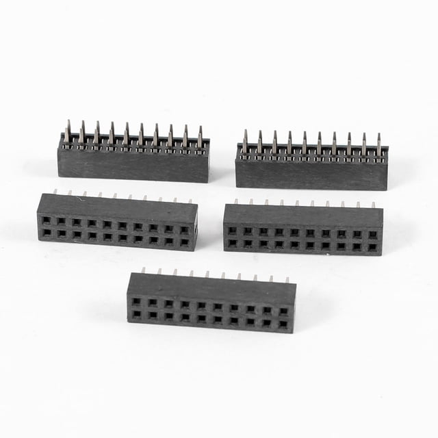 Unique Bargains 5pcs Straight Double Row 2mm Pitch 2 x 10 Pins Connector Female Header