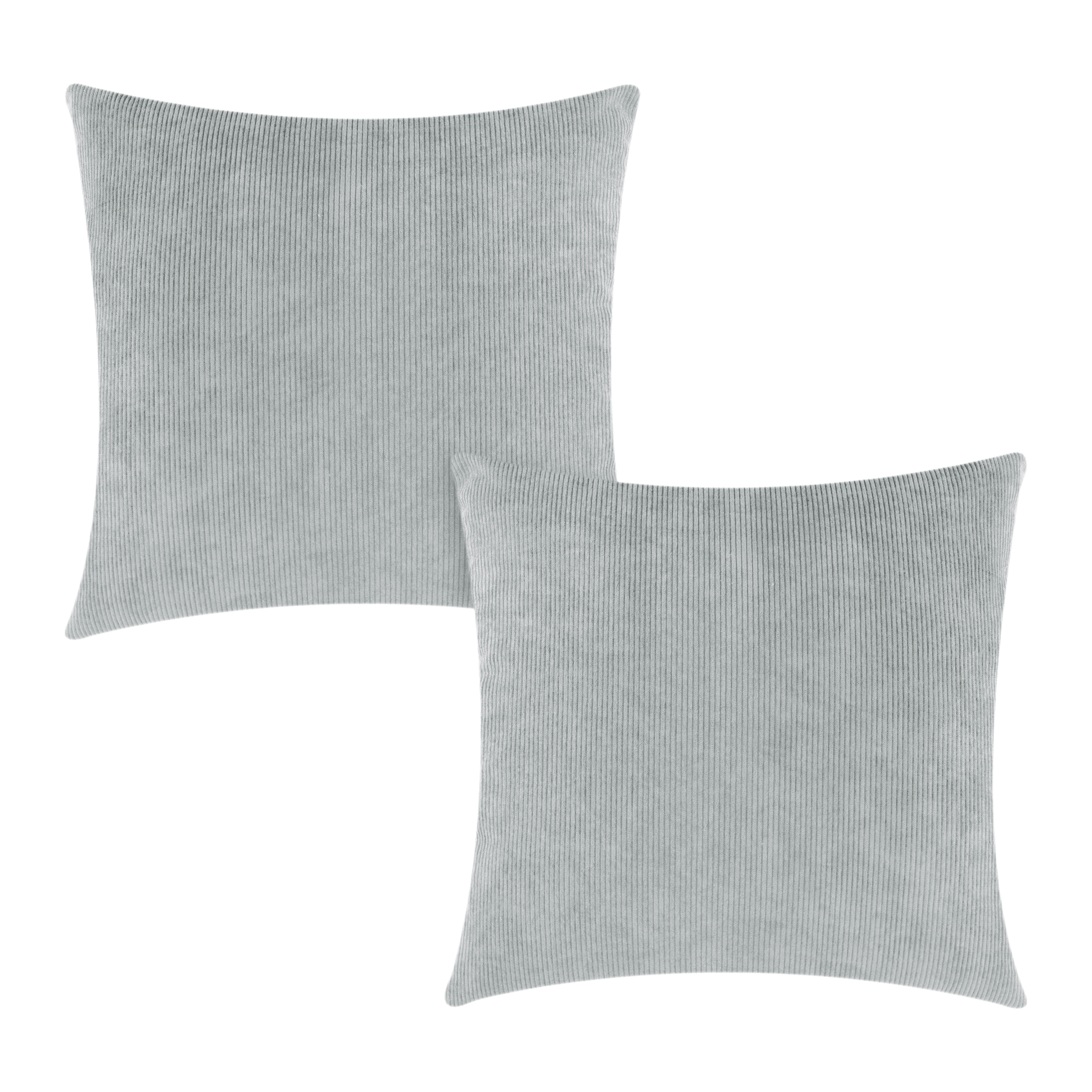 Mainstays Corduroy Pillow Cover 18''x18'', Light Gray, 2 pack
