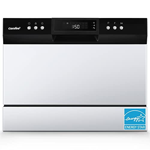 COMFEE' Portable Mini Dishwasher Countertop with 5L Built-in Water Tank for  Apartments& RVs, No Hookup Needed, 6 Programs