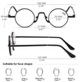 thumbnail image 3 of KOOSUFA Small Round Metal Reading Glasses 3.50 Blue Light Blocking Women Men Retro Eyeglasses Readers Eyewear Black, 3 of 8