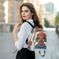 thumbnail image 6 of FORMRS Mini Backpack Purse for Women Quilted Travel Daypack Casual Shoulder Bag, Cute Dog Artist, 6 of 7