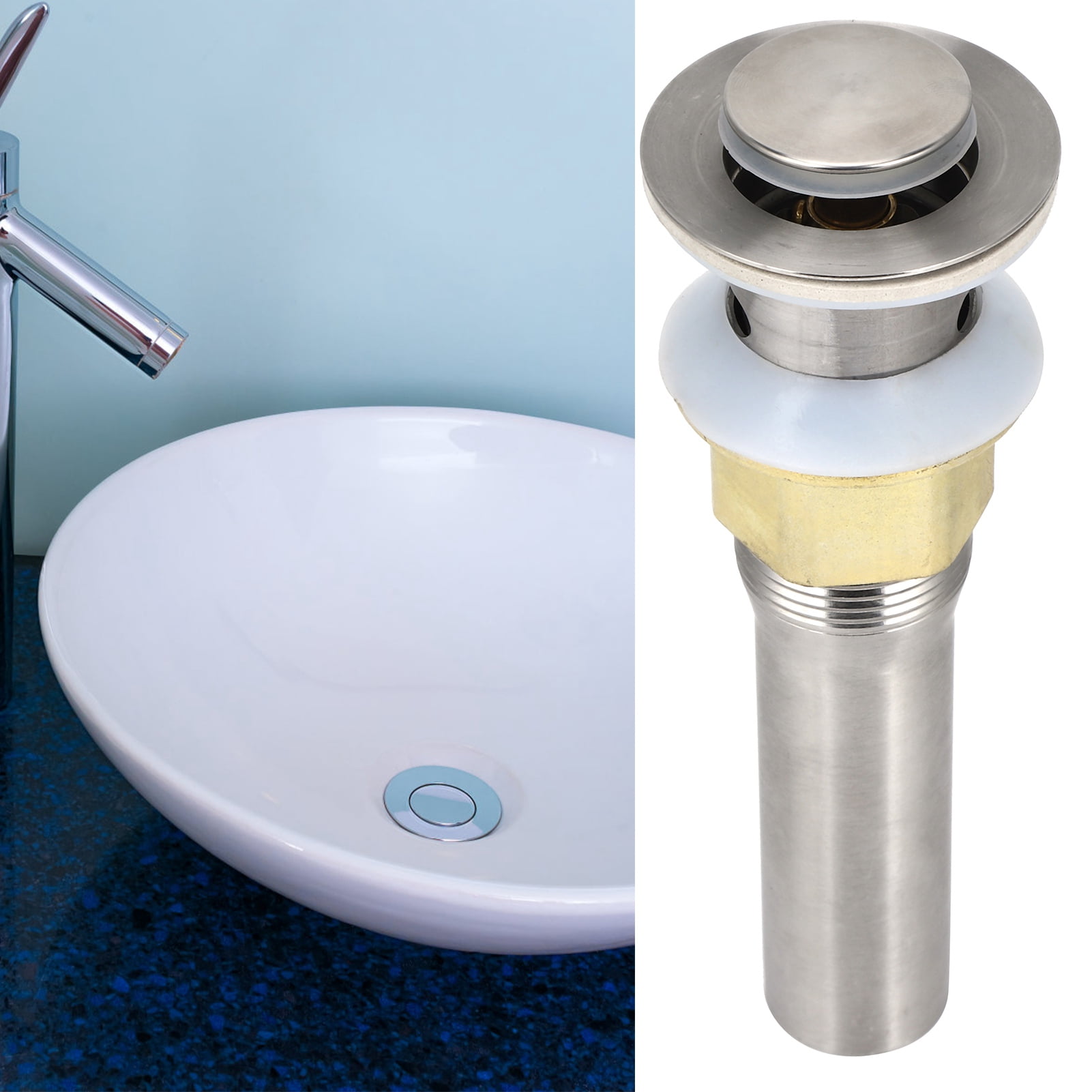 Mgaxyff Bathroom Sink Drain With Strainer Basket Hair Catcher Anti Clog Basin Draining Stopper Accessories Mgaxyff Bathroom Sink Drain With Strainer Basket Hair Catcher Anti Clog Basin Draining Stopper Accessories