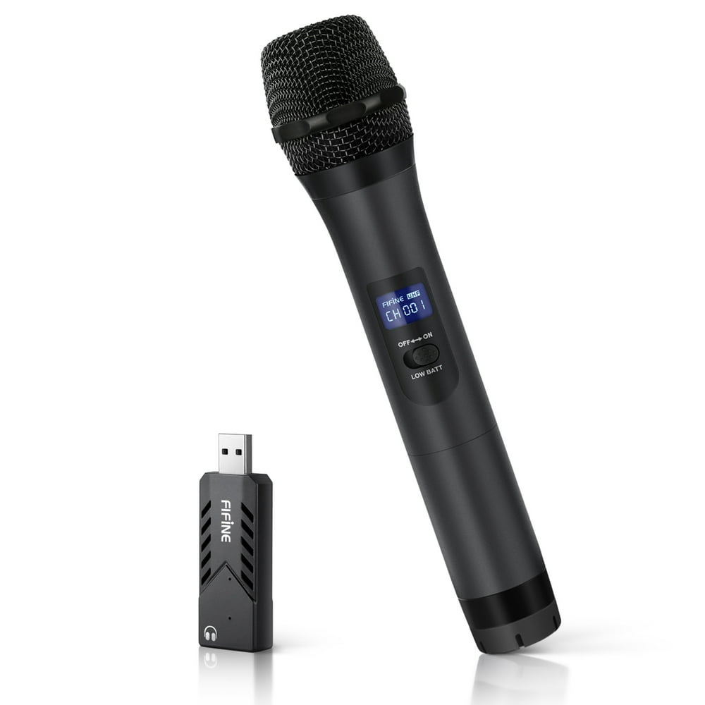 fifine-wireless-microphone-usb-microphone-uhf-handheld-dynamic