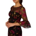 thumbnail image 4 of Adrianna Papell Women's Floral Embroidered Flare-Sleeve Sheath Dress Size 2, 4 of 5