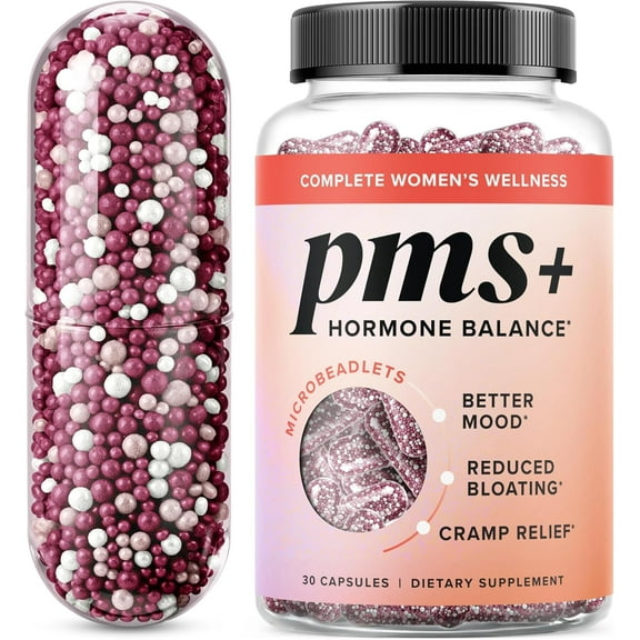 PMS Support for Women | Microbeadlets for PMS Relief, Hormone Balance & Period Relief | Chasteberry & Dong Quai | 30 Ct