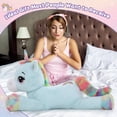 thumbnail image 5 of MorisMos 43" Blue Unicorn Stuffed Animal, Stuffed Unicorn Plush Toy, 5 of 8