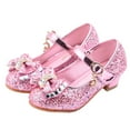 thumbnail image 2 of Ulitacool Shoes For Girls 6.5-7 Years Girls Sparkle Shoes Baby Crystal Sandals Princess Pearl Shoes Adorbale Dailywear Pink, 2 of 9