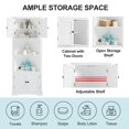 thumbnail image 2 of CHEERFUN Tall Bathroom Storage Cabinet, Corner Cabinet with Doors and Adjustable Shelf, White MDF, 2 of 11
