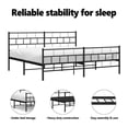 thumbnail image 3 of vidaXL 12" Black King Size Metal Bed Frame with Headboard No Mattress, 3 of 9