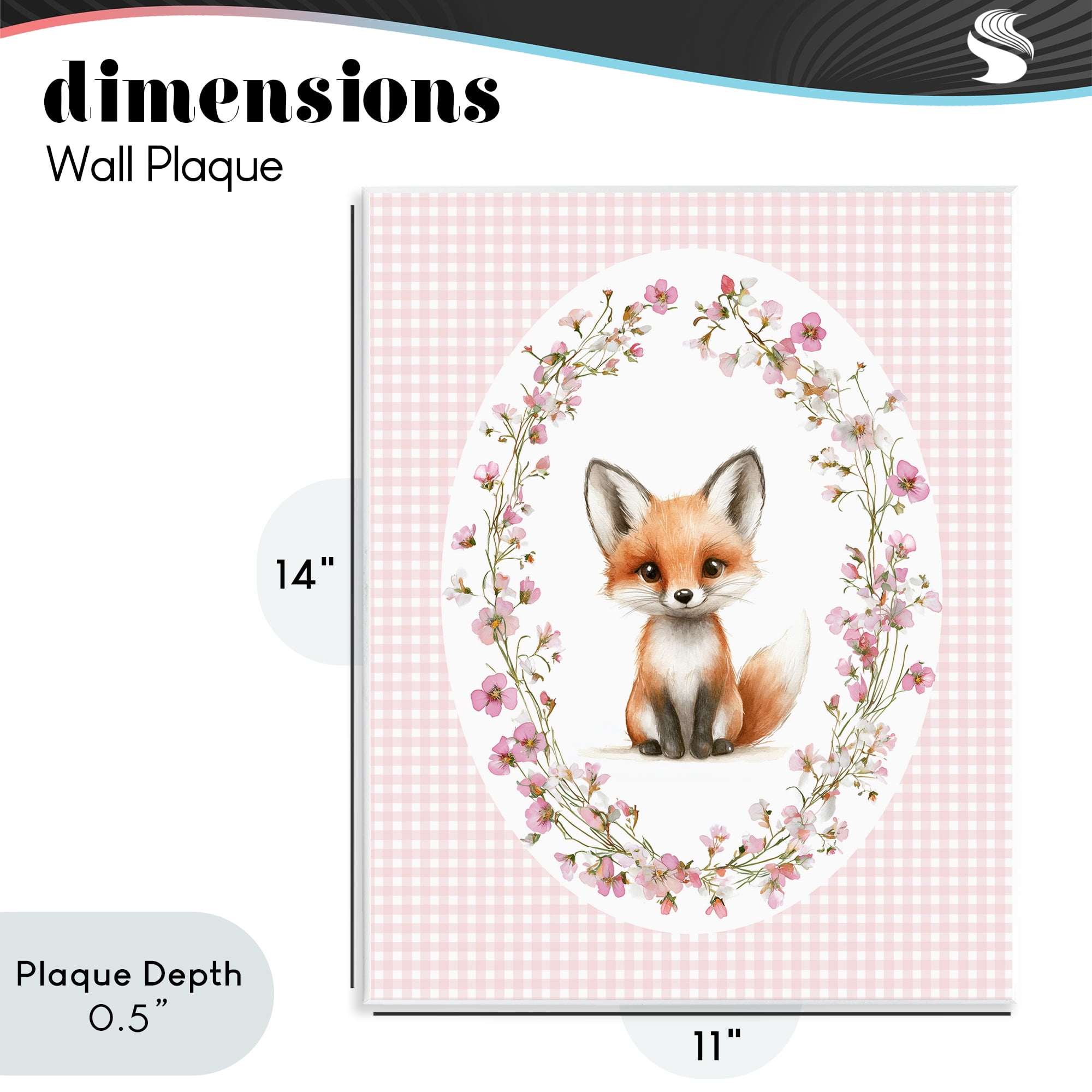 Stupell Industries Fox with Cherry Blossoms Wall Plaque Art, design by Christine Simpson Art