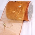 thumbnail image 2 of The Ribbon People Sheer Shimmering Amber and Gold Galaxies Wired Craft Ribbon 5" x 11 Yards, 2 of 2