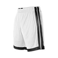 thumbnail image 7 of Alleson Athletic B35185653 Womens Single Ply Basketball Shorts, Navy & White - Small, 7 of 7