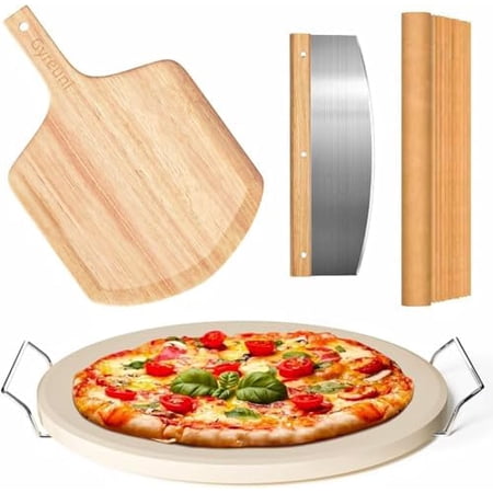 5 PCS Round Pizza Stone Set 13 Pizza Stone for Oven and Grill with Pizza Peel(OAK) Serving Rack Pizza Cutter & 10pcs Cooking Paper for Free Baking Stone for Pizza Bread 5 PCS Round Pizza Stone Set 13 Pizza Stone for Oven and Grill with Pizza Peel(OAK) Serving Rack Pizza Cutter & 10pcs Cooking Paper for Free Baking Stone for Pizza Bread