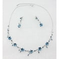 thumbnail image 2 of Faship Gorgeous Aqua Premium Rhinestone Crystal Floral Necklace Earrings Set, 2 of 5
