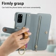 thumbnail image 2 of ELEHOLD Case for Samsung Galaxy S20+, RFID Blocking Zipper Leather Wallet Stand Case with Card Slot & Wrist Strap & Ring Holder,Blue, 2 of 10