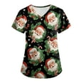 thumbnail image 2 of Garbnen Christmas Workwear Scrubs Women V Neck Short Sleeve Womens Workout Tops Xmas Printed Nurses Working Uniforms with Pockets S-5XL, 2 of 6