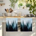 thumbnail image 4 of Forest Turquoise Kitchen Towels Set of 4, Retro Trees Silhouette Landscape Soft Microfiber Dish Towels, Absorbent Quick-Dry Washable Dishcloths for Kitchen Cleaning, Drying Dishes, 18x28 Inches, 4 of 9