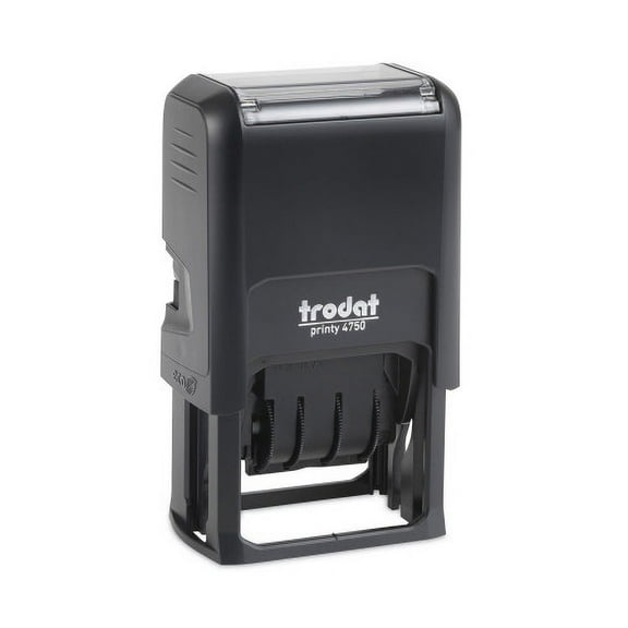 Trodat Economy Stamp, Dater, Self-Inking, 1 5/8 x 1, Blue/Red (E4752)