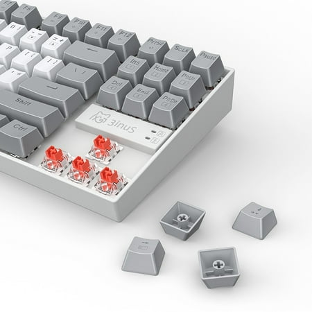 3inus - KEBOHUB EE01 Wired Mechanical Keyboard with 5-in-1 Hub, 87 Keys RGB Backlit, Hot-Swappable Switches for Mac & Windows - Brown Tactile