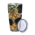 thumbnail image 2 of Salouo Pineapple With Black Glasses Print 20oz Tumbler with Lid,Stainless Steel Vacuum Insulated Tumbler Durable Insulated Coffee Mug Thermal Cup with Splash Proof Sliding Lid-Straw Two-piece Set, 2 of 8