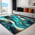thumbnail image 2 of Area Rug Living Room Rugs 8x10 ft Abstract Ocean Turquoise Ultra Soft Washable Area Rug, Indoor Non-Slip Carpet for Nursery Kids Girls Boys Teen Dorm Home Office Decor, 2 of 7