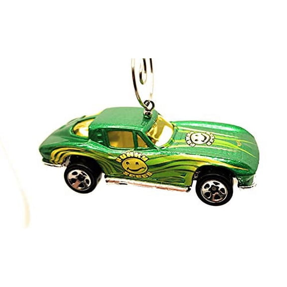 Christmas Ornament for 1966 Chevy Corvette Stingray Green Smiley