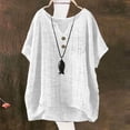 thumbnail image 6 of Linen T Shirts For Women Summer Linen Tops Flowy Tops For Women Boho Peasant Gauze Blouses Lightweight Linen Blouses For Women Oversized Linen Shirts For Women Beach Vacation Tshirts Pink 2XL, 6 of 9