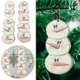 thumbnail image 2 of TIELUTT Interesting Snowman Face Christmas Tree Decorations Snowman Clear Thread for Hanging and Lime Christmas Decorations Winter Fireplace Garland round Stained Glass Window Panel for Chandelier, 2 of 6